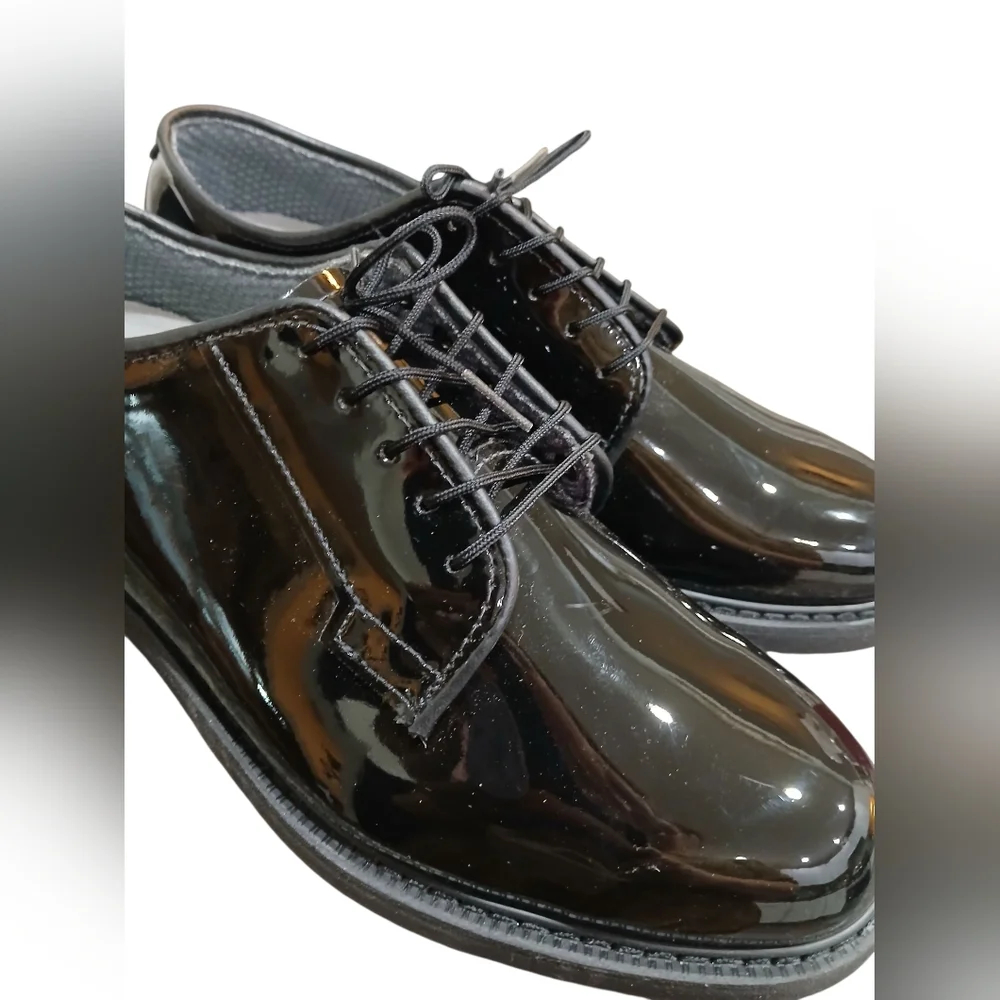 New Altama Black High Gloss Mens Oxfords Lace‎ Up Shiney Size 7.5 D